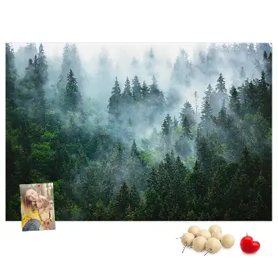 Cork memo board Misty forest