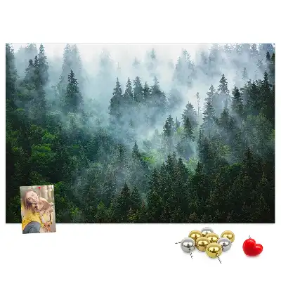Cork memo board Misty forest
