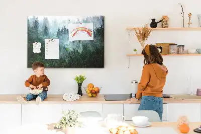 Misty forest cork memo board