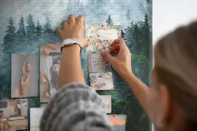 Misty forest cork memo board