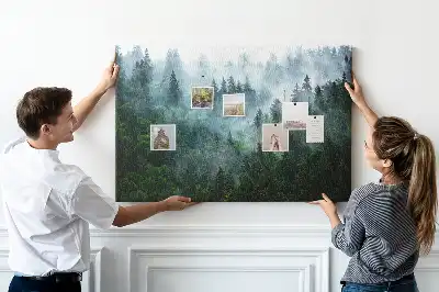 Cork memo board Misty forest