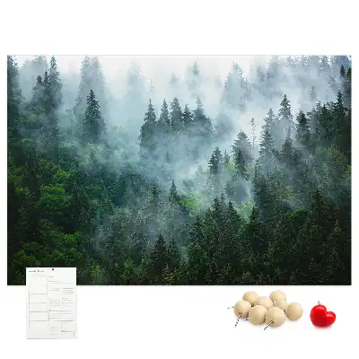 Misty forest cork memo board