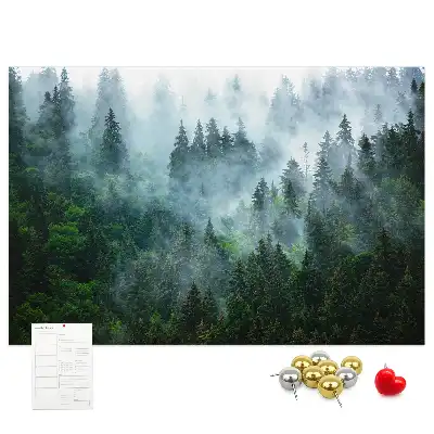 Cork memo board Misty forest