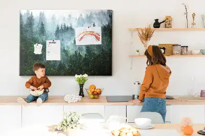 Misty forest cork memo board