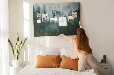 Misty forest cork memo board