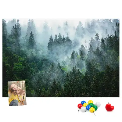 Cork memo board Misty forest
