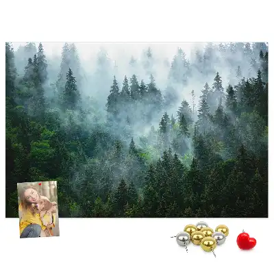 Misty forest cork memo board