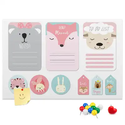 Printed Cork Memo Board with Happy Bookmarks