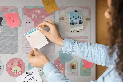 Printed Cork Memo Board with Happy Bookmarks