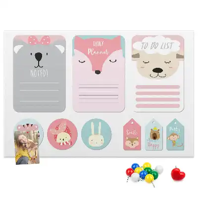 Printed Cork Memo Board with Happy Bookmarks