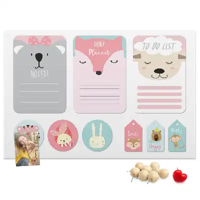 Printed Cork Memo Board with Happy Bookmarks