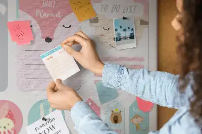 Printed Cork Memo Board with Happy Bookmarks