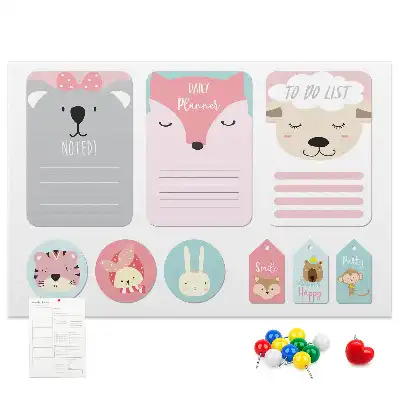 Printed Cork Memo Board with Happy Bookmarks