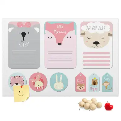Printed Cork Memo Board with Happy Bookmarks