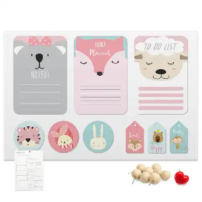 Printed Cork Memo Board with Happy Bookmarks
