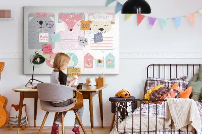 Printed Cork Memo Board with Happy Bookmarks