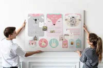 Printed Cork Memo Board with Happy Bookmarks