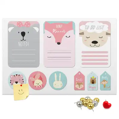 Printed Cork Memo Board with Happy Bookmarks
