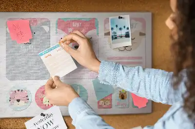 Printed Cork Memo Board with Happy Bookmarks