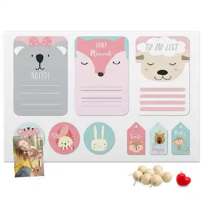 Printed Cork Memo Board with Happy Bookmarks