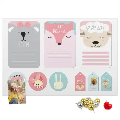 Printed Cork Memo Board with Happy Bookmarks