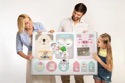 Happy Animals Cork Memo Board