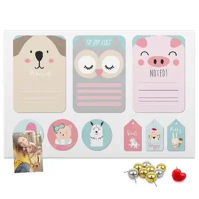 Happy Animals Cork Memo Board