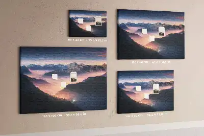 Printed Cork Board Mountain peaks landscape