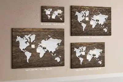 World Map Printed Cork Memo Board