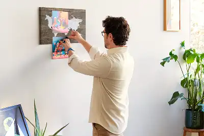World Map Printed Cork Memo Board