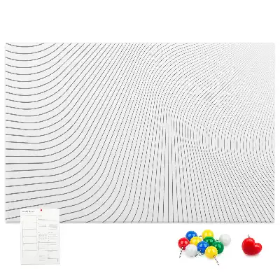 Printed Cork Memo Board Lines abstraction