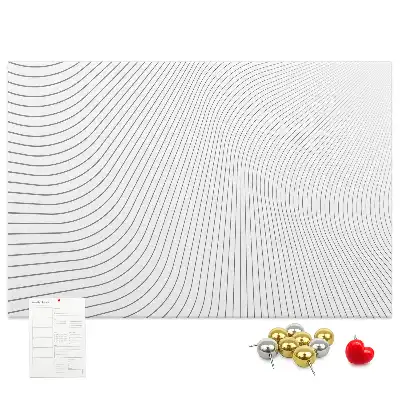 Printed Cork Memo Board Lines abstraction
