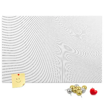 Abstract Lines Printed Cork Memo Board