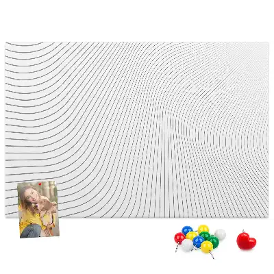 Abstract Lines Printed Cork Memo Board
