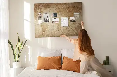 Vintage world map cork memo board