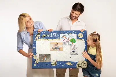 Printed Cork Board Space weekly planner