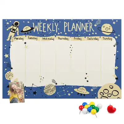 Printed Cork Board Space weekly planner
