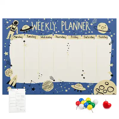 Printed Cork Board Space weekly planner