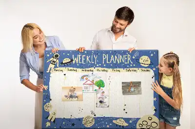 Printed Cork Board Space weekly planner