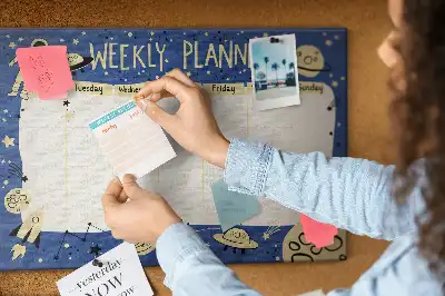 Printed Cork Board Space weekly planner