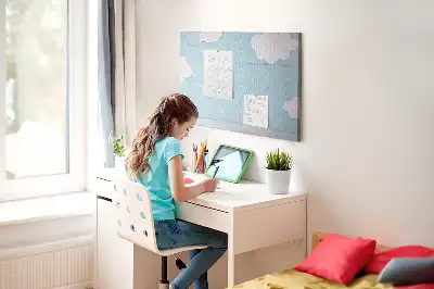 Cork memo board and blackboard for kids