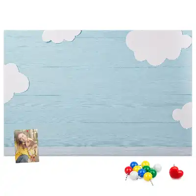Cork memo board and blackboard for kids