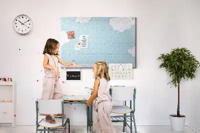 Cork memo board and blackboard for kids