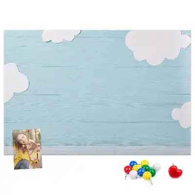 Cork memo board and blackboard for kids