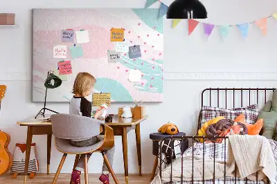 Printed Pastel Abstraction Cork Board