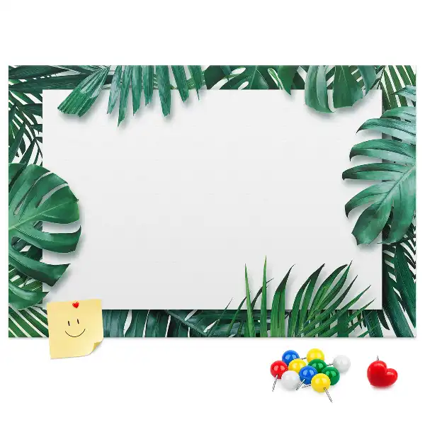 Tropical Leaves Printed Cork Memo Board