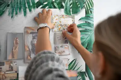 Tropical Leaves Printed Cork Memo Board