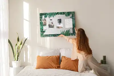 Tropical Leaves Printed Cork Memo Board