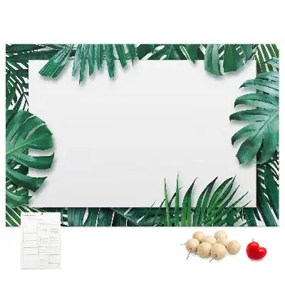 Printed Cork Memo Board Tropical leaves