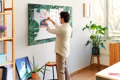 Tropical Leaves Printed Cork Memo Board